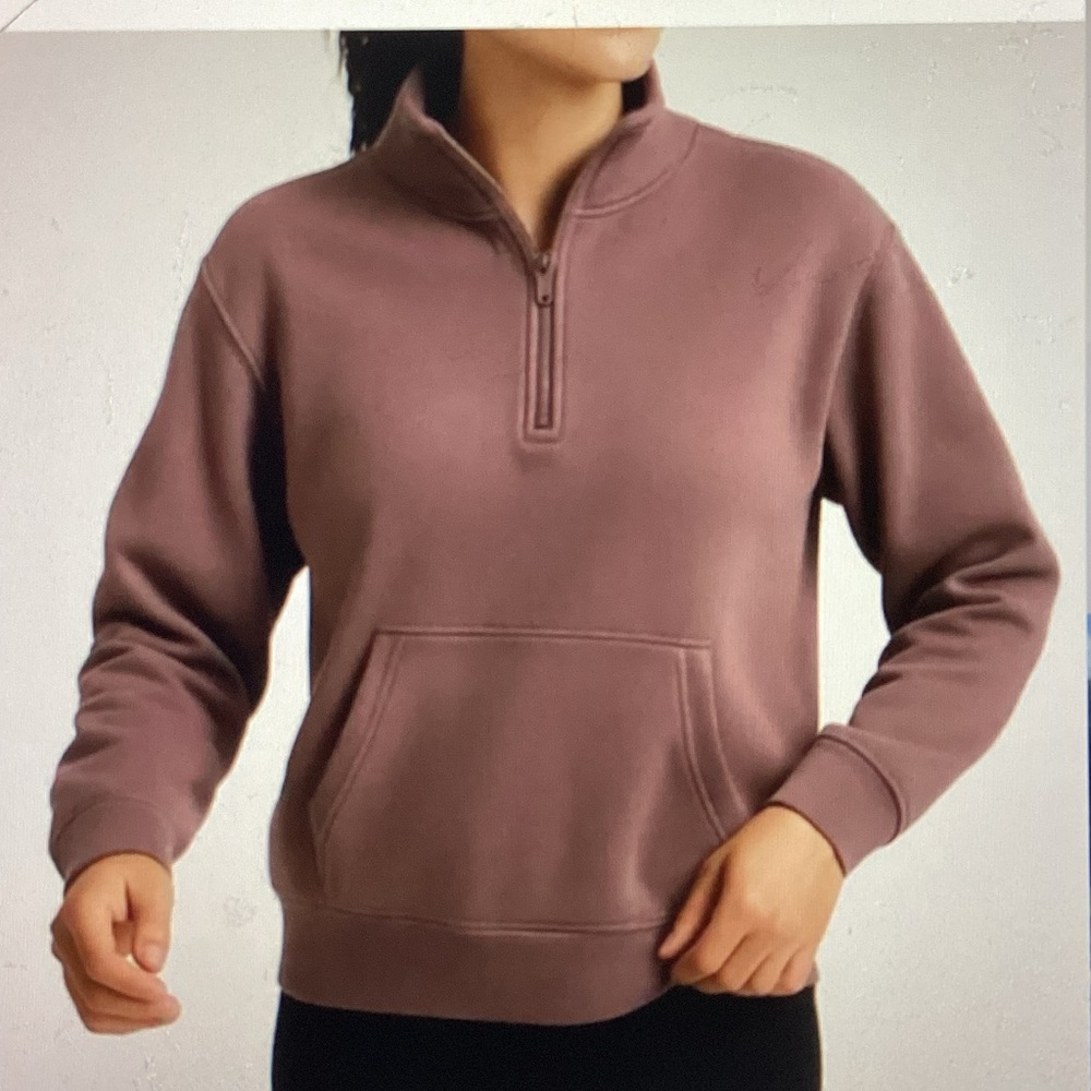 Beyond Yoga Women’s Recharge 1/4  Zip Pullover Sweatshirt - Dusty Mauve Sz S
